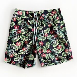 Dragon Ball Z Swim Trunks Mens Medium Black Dragon Tropical Lined Elastic Waist
